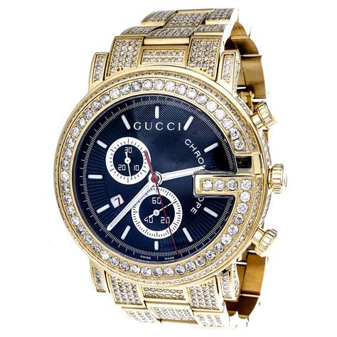 gucci men's gold watch|gucci diamond watch for men.